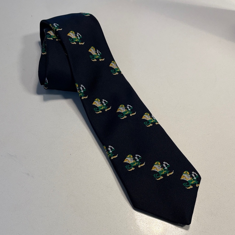 Vintage Schreter Navy Blue Notre Dame Fighting Irish Tie